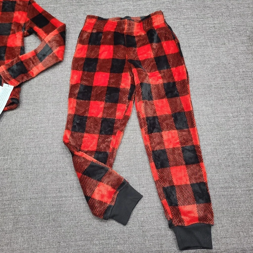Boys' Cozy 2pc Pajama Set - Cat & Jack Red Buffalo Plaid Size Small 6/7
